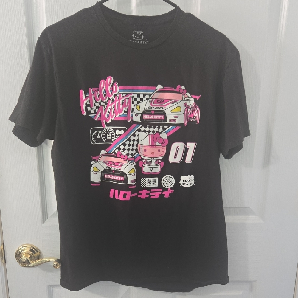 Hello Kitty Racing Black and Pink Tee